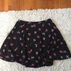Black floral skirt